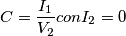 C={I_1 \over V_2} con I_2 = 0