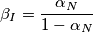 \beta_I=\frac{\alpha_N}{1- \alpha_N} \beta_I=\frac{\alpha_N}{1- \alpha_N}