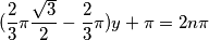 (\frac{2}{3}\pi\frac{\sqrt{3}}{2}-\frac{2}{3}\pi)y+\pi=2n\pi