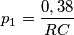 p_1 = \frac{0,38}{RC}