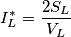 I^*_{L}=\frac{2S_{L}}{V_{L}} I^*_{L}=\frac{2S_{L}}{V_{L}}