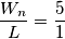 \frac{W_n}{L}=\frac{5}{1} \frac{W_n}{L}=\frac{5}{1}