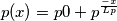 p(x) = p0 + p^{\frac{-x}{Lp}}