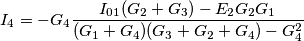 I_{4}=-G_{4}\frac{I_{01}(G_{2}+G_{3})-E_{2}G_{2}G_{1}}{(G_{1}+G_{4})(G_{3}+G_{2}+G_{4})-G_{4}^{2}}