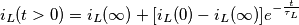i_L(t>0) = i_L(\infty) + [i_L(0) - i_L(\infty)]e^{-\frac{t}{\tau_{L} } }
