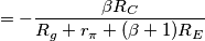 =-\frac{\beta R_C}{R_g+r_\pi+(\beta+1)R_E}