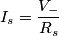 I_s = \frac{V_-}{R_s}
