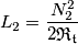 L_{2}=\frac{N_{2}^{2}}{2\mathfrak{R_{t}}}