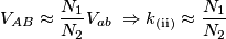 V_{AB}\approx\frac{N_{1}}{N_{2}}V_{ab}\;\Rightarrow k_{\text{(ii)}}\approx\frac{N_{1}}{N_{2}}