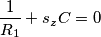 \frac{1}{R_1}+s_zC=0