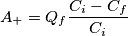 A_{+}= Q_{f}\frac{C_{i}-C_{f}}{C_{i}}