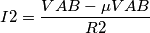I2=\frac{VAB-\mu VAB}{R2}