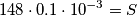 148 \cdot 0.1 \cdot 10^{-3}= S