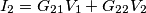 I_2=G_2_1V_1+G_2_2V_2 I_2=G_2_1V_1+G_2_2V_2