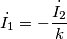\dot{I_{1}}=-\frac{\dot{I_{2}}}{k}