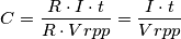 C = \frac{R \cdot I \cdot t}{R \cdot Vrpp} = \frac{I \cdot t}{Vrpp} C = \frac{R \cdot I \cdot t}{R \cdot Vrpp} = \frac{I \cdot t}{Vrpp}