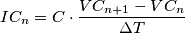 IC_n=C \cdot \frac{VC_{n+1}-VC_n}{\Delta T}