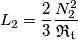 L_{2}=\frac{2}{3}\frac{N_{2}^{2}}{\mathfrak{R_{t}}}