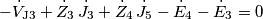 -\dot V_{\text{J3}} + \dot Z_3 \, \dot J_3 + \dot Z_4 \, \dot J_5 - \dot E_4 - \dot E_3 = 0