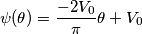 \psi(\theta)= \frac {-2V_0}{\pi} \theta +V_0