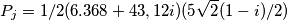 P_j= 1/2(6.368+43,12i)(5\sqrt{2}(1-i)/2)