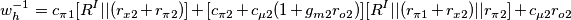 w_{h}^{-1}=c_{\pi1}[R^I||(r_{x2}+r_{\pi2})]+[c_{\pi2}+c_{\mu2}(1+g_{m2}r_{o2})][R^I||(r_{\pi1}+r_{x2
})||r_{\pi2}]+c_{\mu2}r_{o2}