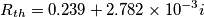 R_{th} = 0.239 + 2.782 \times 10^{-3} i