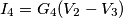 I_4=G_4 (V_2-V_3) I_4=G_4 (V_2-V_3)