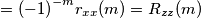 = {(-1)}^{-m} {r}_{xx}(m) = {R}_{zz}(m)