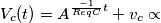 V_c(t)=A^{ \frac{-1}{ReqC}t}+ v_c\propto