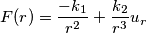 F(r)=\frac{-k_1}{r^2}+\frac{k_2}{r^3}u_r