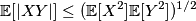 \mathbb{E}[|XY|]\leq (\mathbb{E}[X^2]\mathbb{E}[Y^2])^{1/2}