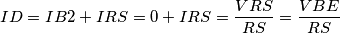 ID=IB2+IRS=0+IRS=\frac{VRS}{RS}=\frac{VBE}{RS}