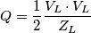 Q = \frac{1}{2}\frac{V_L \cdot V_L}{Z_L}