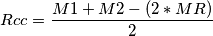 Rcc=\frac{M1 + M2 -(2*MR)}{2}