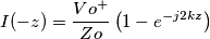 I(-z)=\frac{Vo^{+}}{Zo}\left(1-e^{-j2kz}\right)