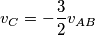 {{v}_{C}}=-\frac{3}{2}{{v}_{AB}} {{v}_{C}}=-\frac{3}{2}{{v}_{AB}}