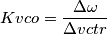 Kvco=\frac{\Delta \omega }{\Delta vctr} Kvco=\frac{\Delta \omega }{\Delta vctr}