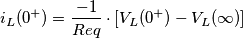 i_L(0^+)=\frac{-1}{Req}\cdot [V_L(0^+)-V_L(\infty)]