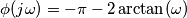 \phi(j\omega) = -\pi-2 \arctan(\omega)