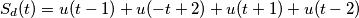 S_d (t) = u( t - 1 ) + u( -t  +2 ) +u( t + 1 ) + 
 u(  t - 2 )