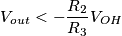 V_{out}<-\frac{R_2}{R_3}V_{OH}