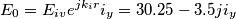 E_0=E_{iv}e^{j k_i r} i_y=30.25-3.5j i_y \\