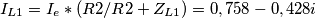 I_{L1}=I_e*(R2/R2+Z_{L1}) =0,758-0,428i