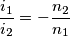 \frac{i_1}{i_2}=-\frac{n_2}{n_1}