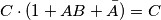 C\cdot (1+AB+\bar{A})=C