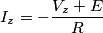 I_z=-\frac{V_z+E}{R} I_z=-\frac{V_z+E}{R}