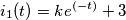 i_1(t)=ke^{(-t)}+3