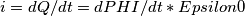 i=dQ/dt=dPHI/dt*Epsilon0 i=dQ/dt=dPHI/dt*Epsilon0