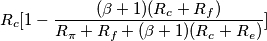 R_c[1-\frac{(\beta+1)(R_c+R_f)}{R_\pi + R_f + (\beta+1)(R_c + R_e)}]